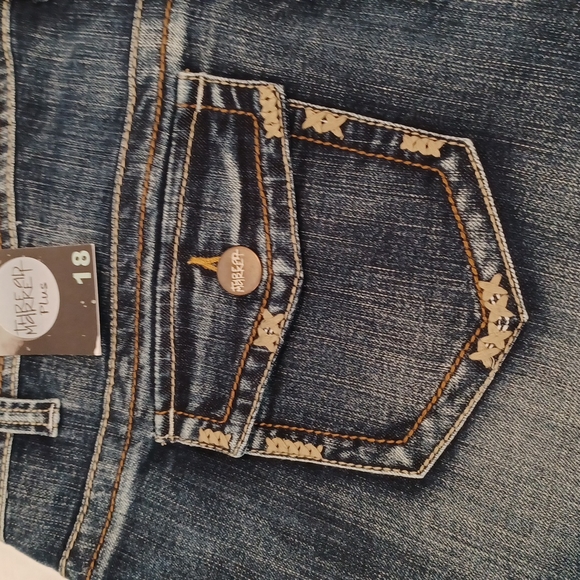 Thread Market Dark Wash Denim Jeans Wide Leg FLARE 18 - Picture 5 of 9